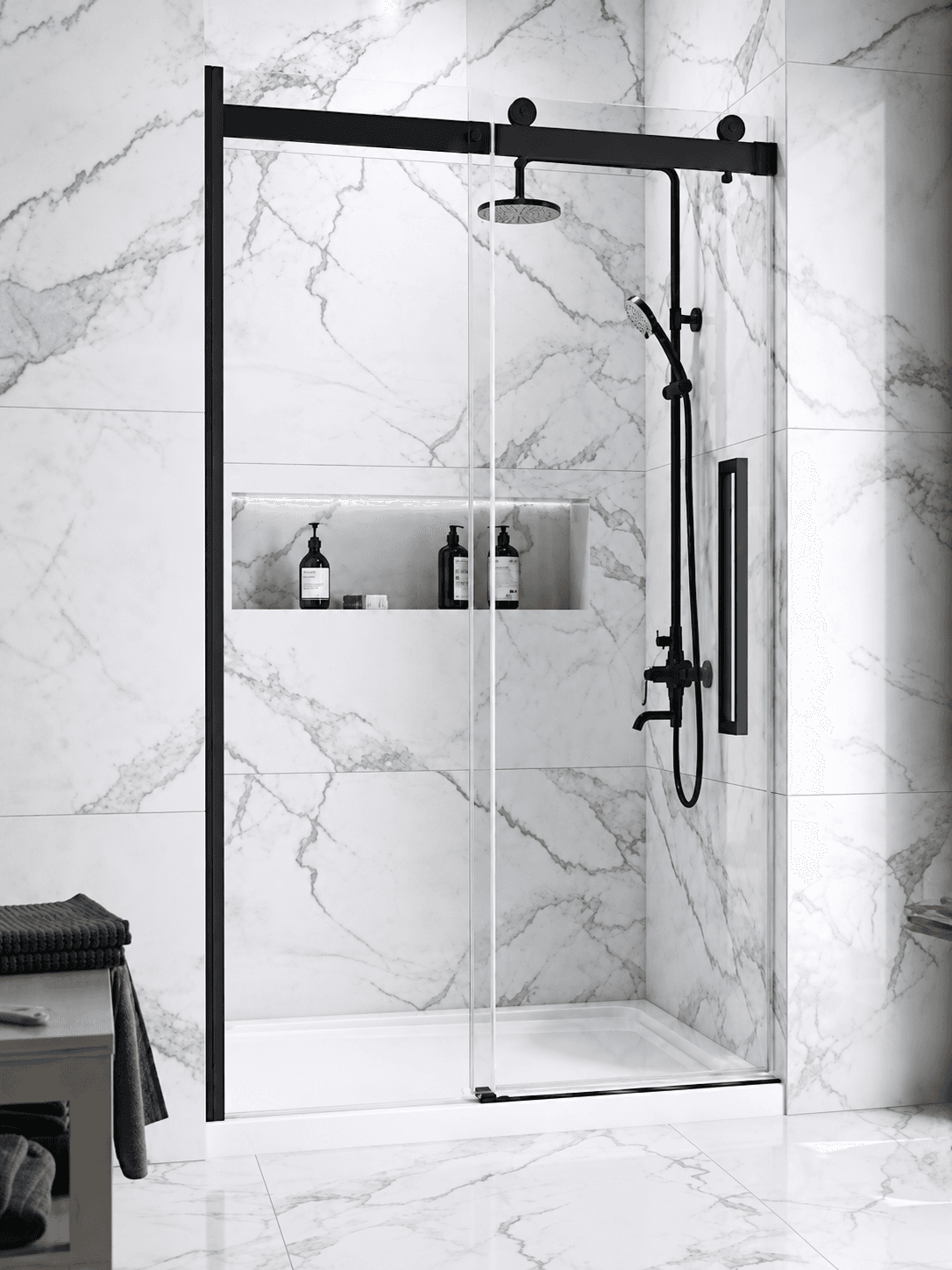 Shower door installation